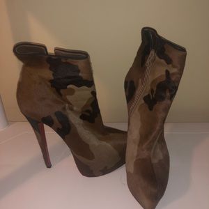 Christian Louboutin army print boots